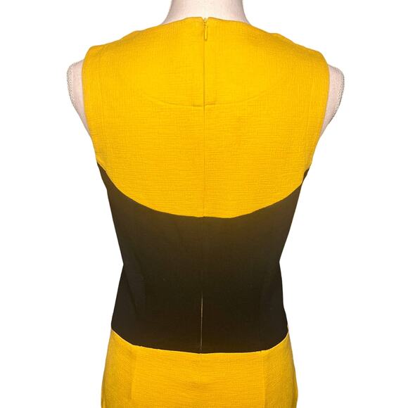 Buchanan Kang Size 4 Yellow Black Bodycon Sheath Dress Cinch Corset Sleeveless - Picture 4 of 8